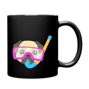 Pug Plongeur - Mug uni - noir - Droite