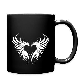 Coeur, Ailes, Ange, Amour - Mug uni - noir - Droite