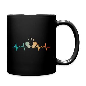 Battement de cœur de la boxe - Mug uni - noir - Droite