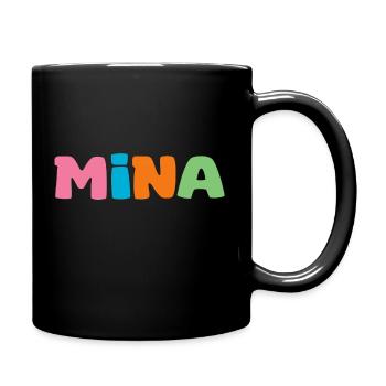 Name - Mina - Tasse einfarbig - Schwarz - Rechts