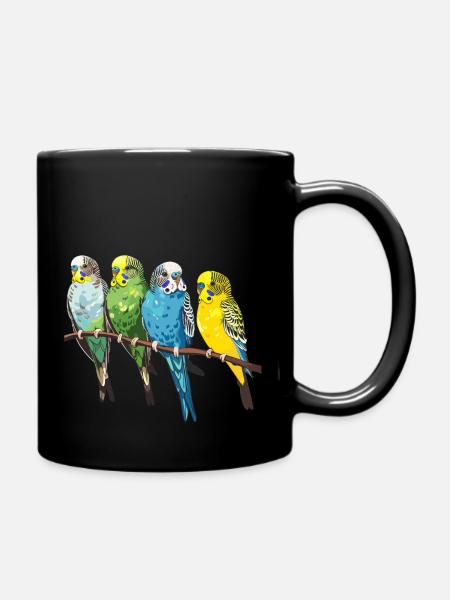 Wellensittiche - Tasse einfarbig - Schwarz