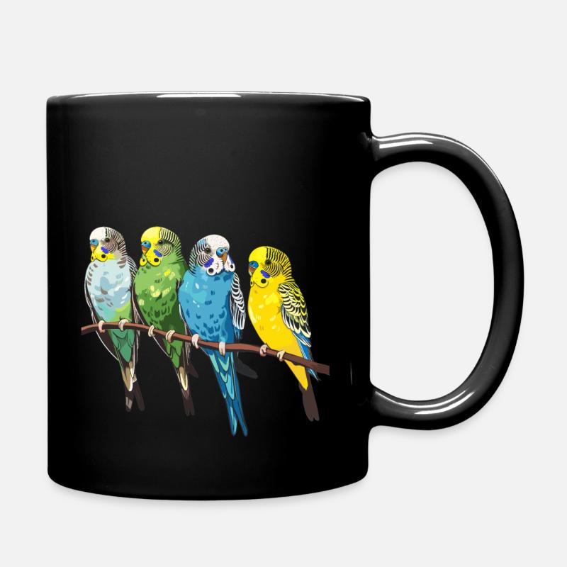 Wellensittiche - Tasse einfarbig - Schwarz