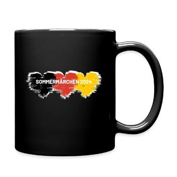Sommermärchen 2024 Herz Deutschland - Tasse einfarbig - Schwarz - Rechts