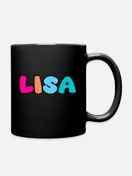 Naam - Lisa - Mok uni - zwart