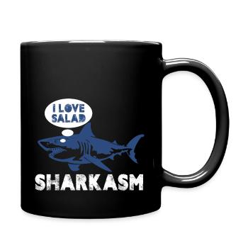 I Love Salad Sharkasm Deep Sea Creatures Great - Tasse einfarbig - Schwarz - Rechts