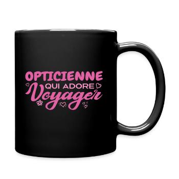 Weltenbummler Optiker mit Leidenschaft für das Reisen - Tasse einfarbig - Schwarz - Rechts