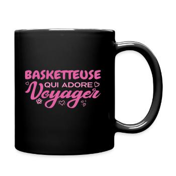 Basketteuse globe-trotteuse passionnée de voyages - Mug uni - noir - Droite