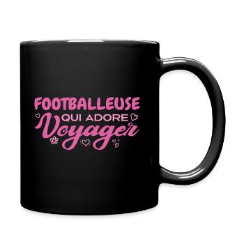 Footballeuse globe-trotteuse passionnée de voyages - Mug uni - noir - Droite