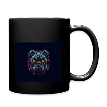 dog with glasses sticker - Mug uni - noir - Droite