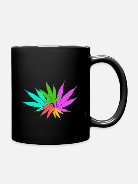 Buntes Hanf - Tasse einfarbig - Schwarz