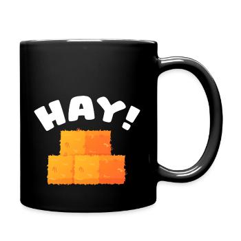 Hay Straw Farmer Hay Baling Farm Worker Farming - Full Colour Mug - black - Right