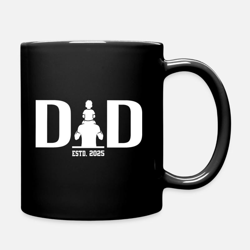 Papa Vater Dad ESTD. 2025 - Geschenk - Tasse einfarbig - Schwarz