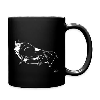 Cave Painting Bison - Tasse einfarbig - Schwarz - Rechts