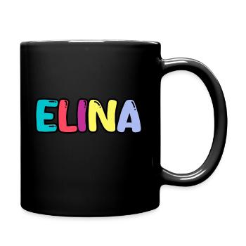 Name - Elina - Tasse einfarbig - Schwarz - Rechts