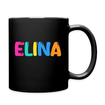 Name - Elina - Tasse einfarbig - Schwarz - Rechts