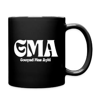 GMA blanc sur transparant 8640 - Mug uni - noir - Droite