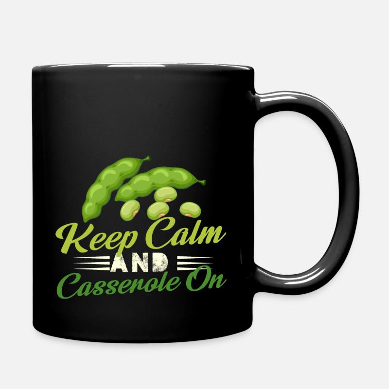 Restez calme et cocotte sur les haricots verts de Thanksgiving - Mug uni - noir