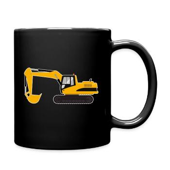 Excavator Construction Machinery Construction Site Construction Worker - Full Colour Mug - black - Right
