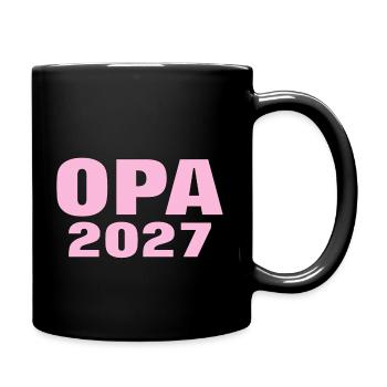 2027 Opa Enkel Enkelin Geburt baby Schwangerschaft - Tasse einfarbig - Schwarz - Rechts