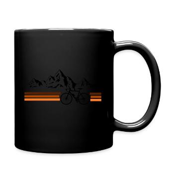 Fahrrad Rennrad Berge Retro - Tasse einfarbig - Schwarz - Rechts