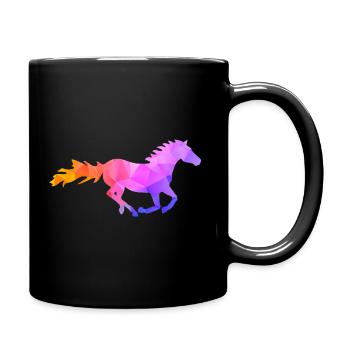 Galoppierendes Pferd Galopp - Tasse einfarbig - Schwarz - Rechts