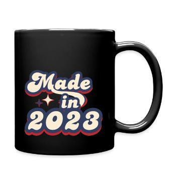Made in 2023 retro - Full Colour Mug - black - Right