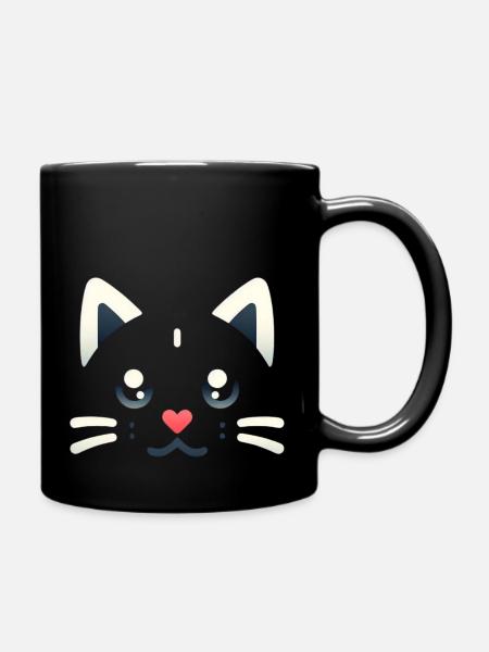 Kawaii Kätzchen, Haustiere - Tasse einfarbig - Schwarz