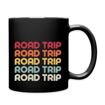 Road Trip 2025 Tees Vintage Family Matching Trip - Full Colour Mug - black - Right