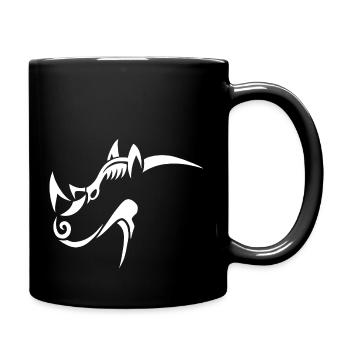 Rhino 1 white - Full Colour Mug - black - Right