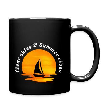 Klarer Himmel & Sommerstimmung - Tasse einfarbig - Schwarz - Rechts