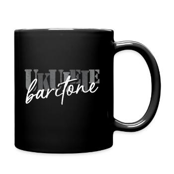 Baritone ukulele schwarz weiß - Tasse einfarbig - Schwarz - Rechts