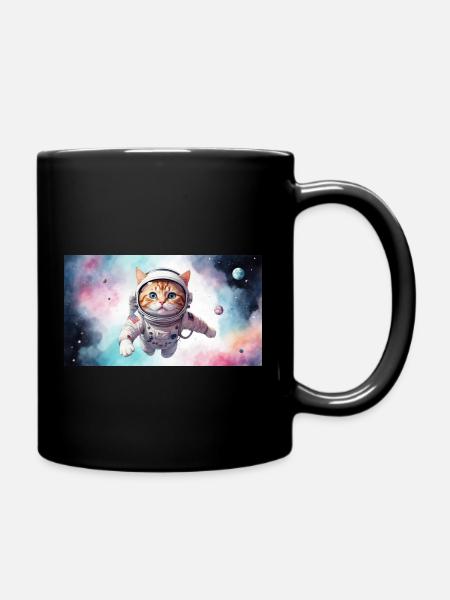 Le chat astronaute | Cadeau pour les fans de chats - Mug uni - noir