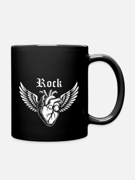 Fels Herz - Tasse einfarbig - Schwarz