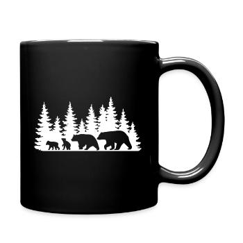 Silhouette Forest Wildlife Design - Full Colour Mug - black - Right