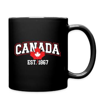 Canada Patriotic Maple Leaf Design - Full Colour Mug - black - Right