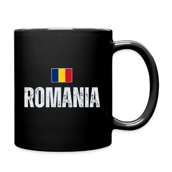 J'aime la Roumanie, la fierté roumaine - Mug uni - noir - Droite