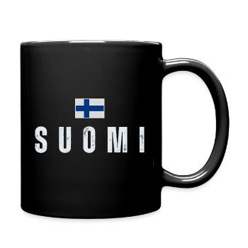 Fierté finlandaise, fabriquée en Finlande - Mug uni - noir - Droite