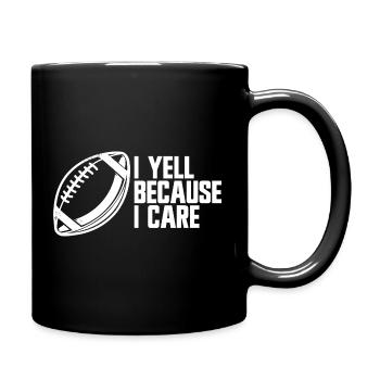 Ich schreie, weil es mir wichtig ist, Fußball-Elte - Tasse einfarbig - Schwarz - Rechts