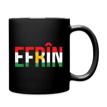 Symbole de paix des Kurdes du Kurdistan avec drapeau national - Mug uni - noir - Droite