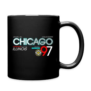 Chicago Sport City Typografie Design - Tasse einfarbig - Schwarz - Rechts
