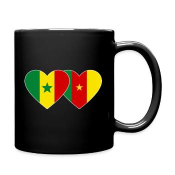 Sénégal Cameroun Drapeau Mains Coeur Forme - Mug uni - noir - Droite