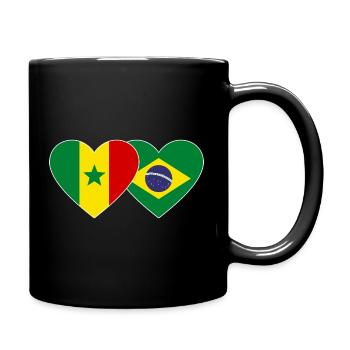 Sénégal Brésil Drapeau Mains Coeur Forme - Mug uni - noir - Droite