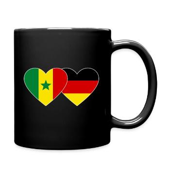 Senegal Germany Flag Hands Heart Shape - Full Colour Mug - black - Right