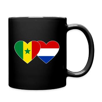 Senegal Holland Flagge Hände Herzform - Tasse einfarbig - Schwarz - Rechts