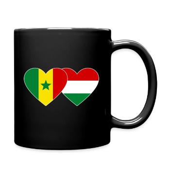 Sénégal Hongrie Drapeau Mains Coeur Forme - Mug uni - noir - Droite