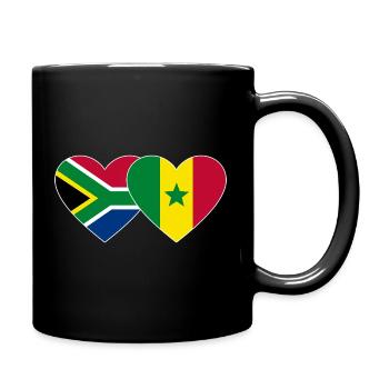 Südafrika Senegal Flagge Herz - Tasse einfarbig - Schwarz - Rechts