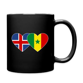 Iceland Senegal Flag Hands Heart Shape - Full Colour Mug - black - Right