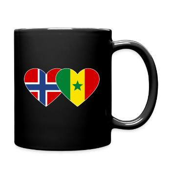 Norwegen Senegal Flagge Herz - Tasse einfarbig - Schwarz - Rechts