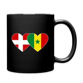 Denmark Senegal Flag Heart - Full Colour Mug - black - Right