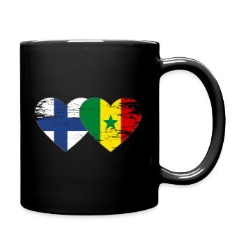 Finlande Sénégal Drapeau Coeur - Mug uni - noir - Droite
